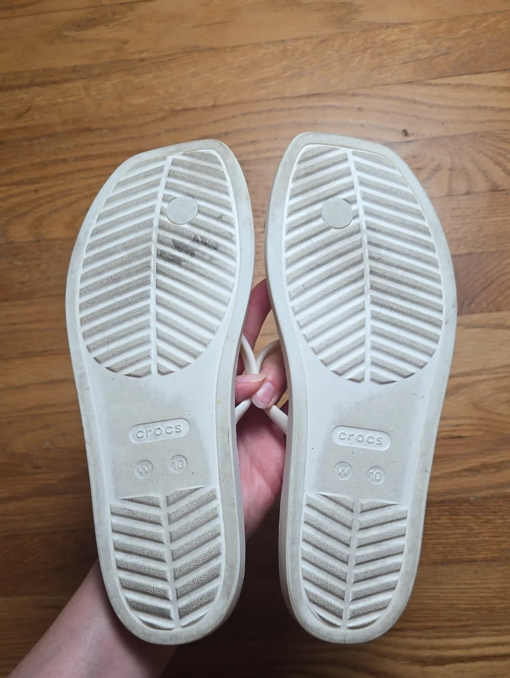 Crocs Chalk white Miami toe-loop sandals
